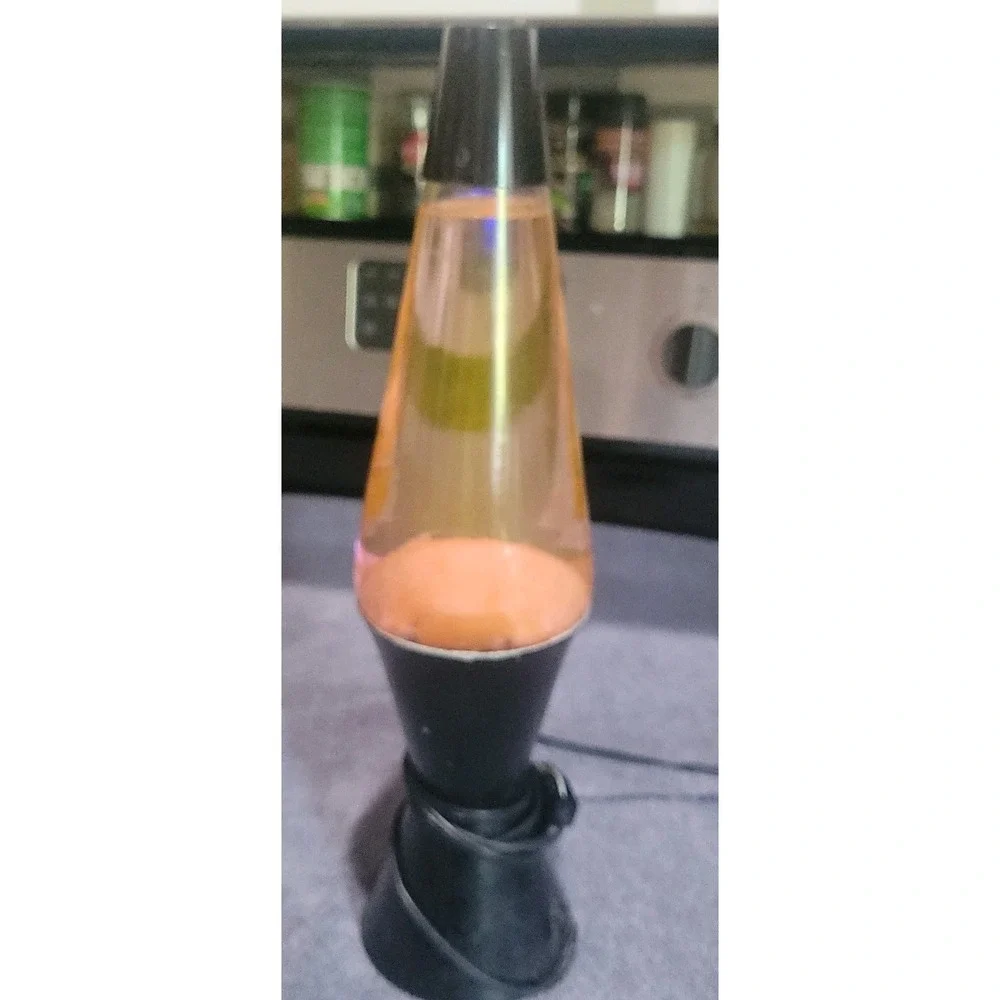 Vintage 90s Lava Lite Lamp Orange Wax Liquid Lava Lamp